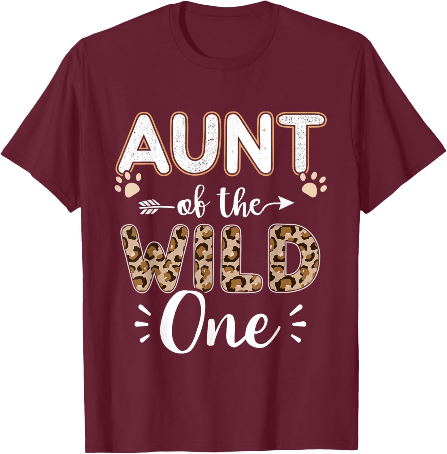 Aunt of the wild one birthday girl matching family party T-Shirt - T-Shirt | Maroon