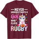 A Girl Who Plays Rugby Rugby Girl Female Rugby Player T-Shirt - T-Shirt | Maroon