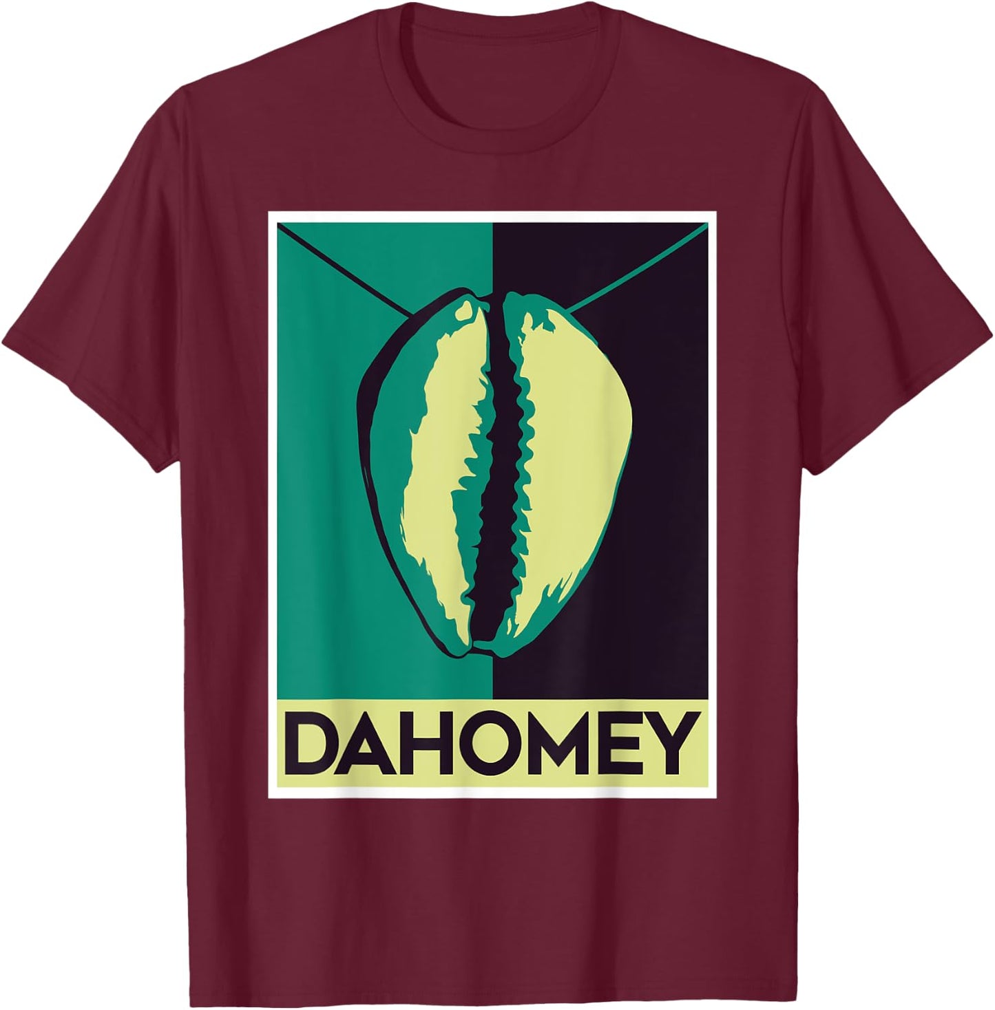 Dahomey kingdom Benin Voodoo Cowrie shell T-Shirt - T-Shirt | Maroon