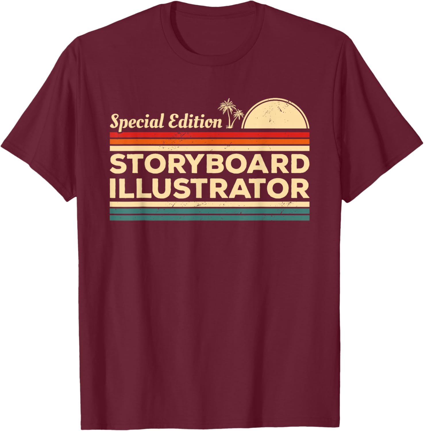 Vintage Storyboard Illustrator T-Shirt - T-Shirt | Maroon