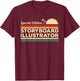 Vintage Storyboard Illustrator T-Shirt - T-Shirt | Maroon