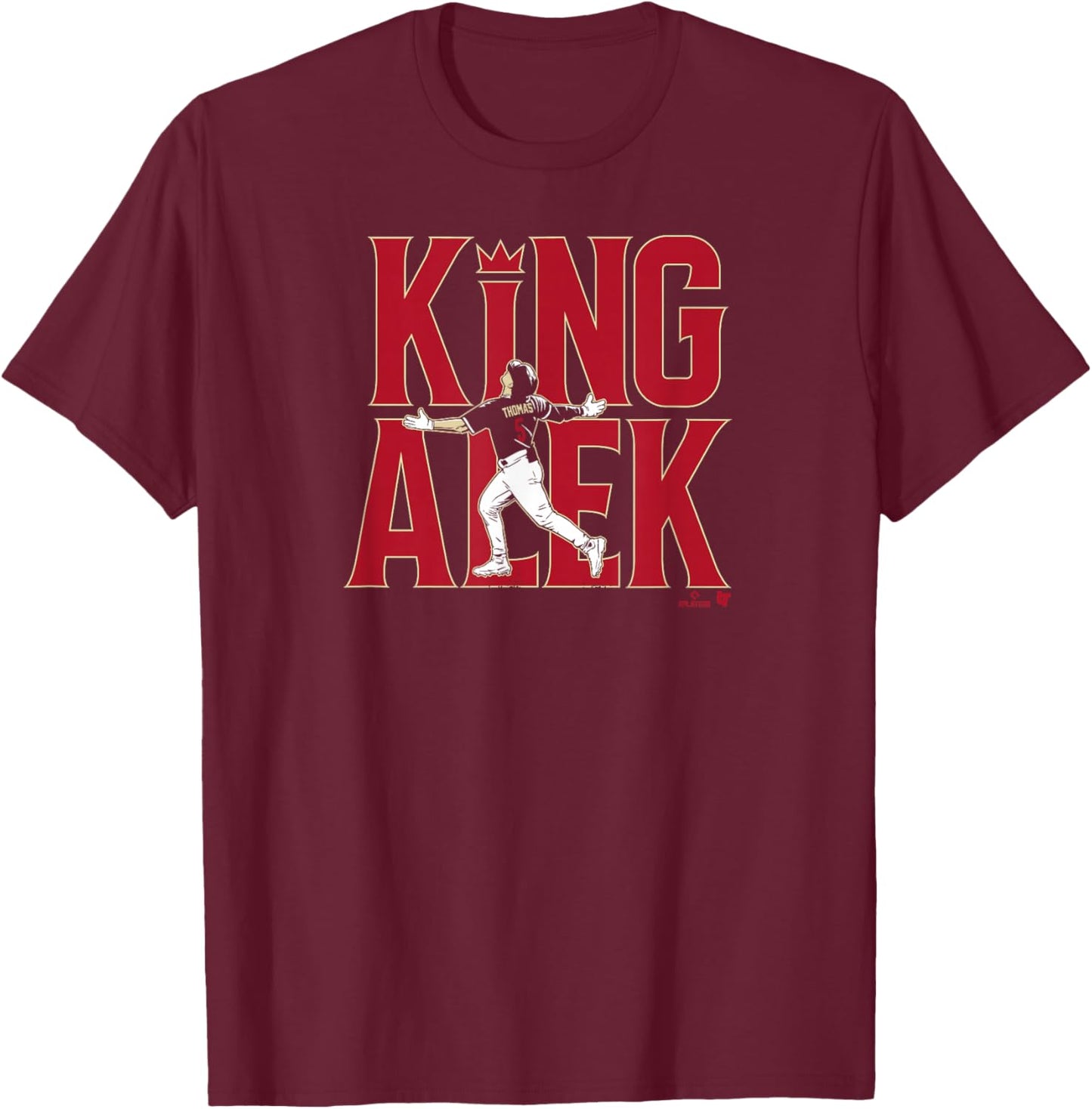 Alek Thomas - King Alek - Arizona Baseball T-Shirt - T-Shirt | Maroon
