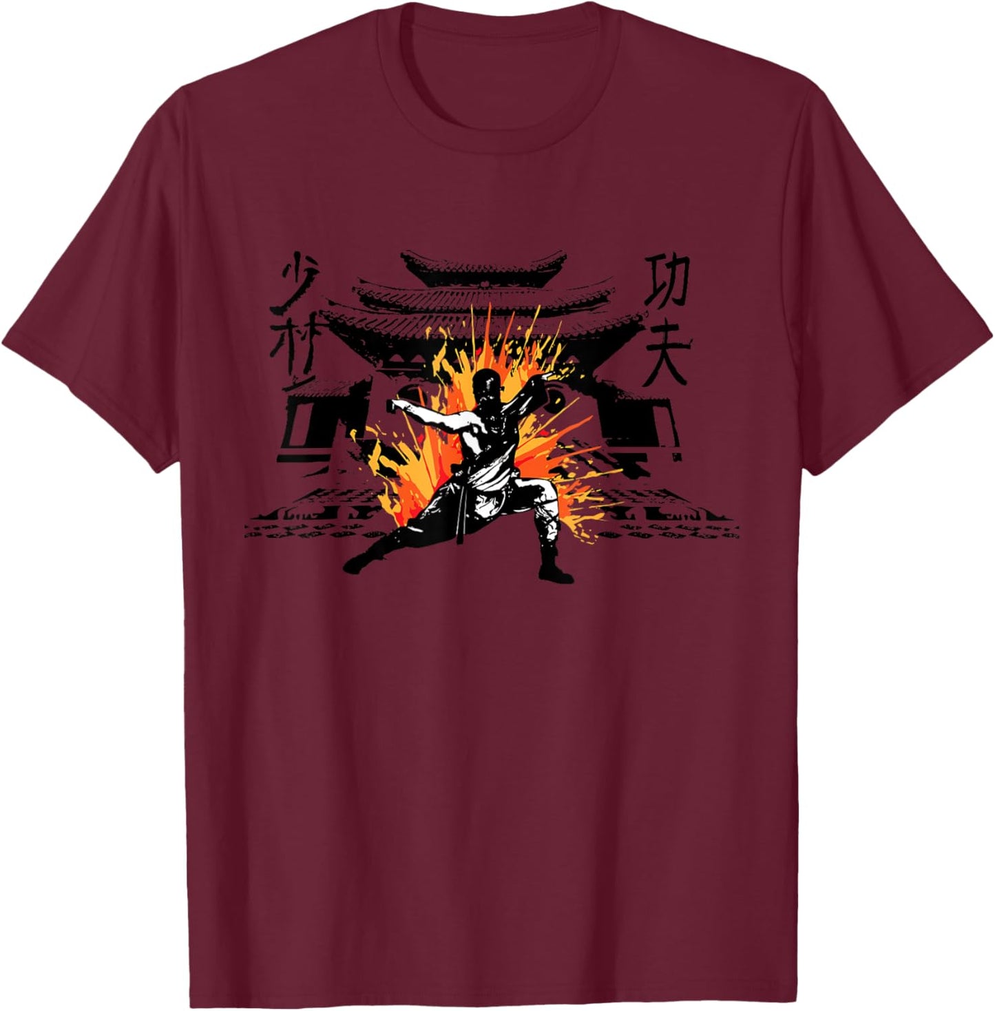 Shaolin Kung Fu Martial Arts Shaolin Monk Fighter T-Shirt - T-Shirt | Maroon