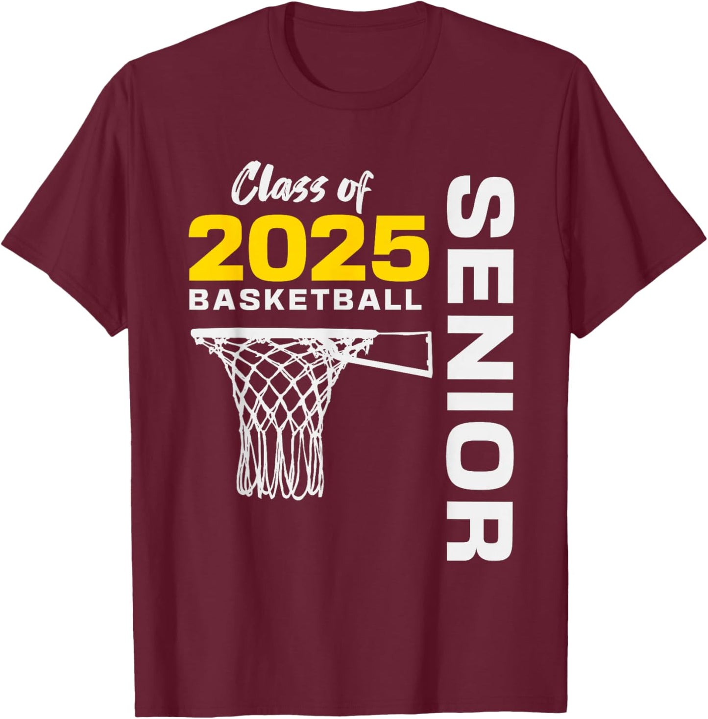 Basketball Senior Matching Class of 2025 Senior Basketball T-Shirt - T-Shirt | Maroon