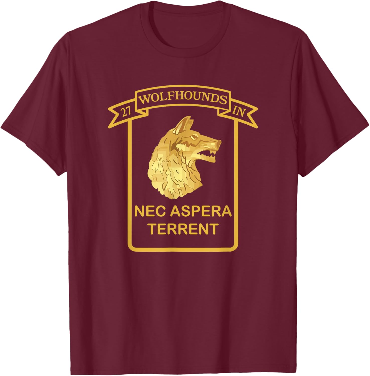 27th Infantry Regiment 25th Infantry Division Wolfhounds T-Shirt - T-Shirt | Maroon