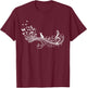 Music Notes and Butterflies Symphony T-Shirt - T-Shirt | Maroon