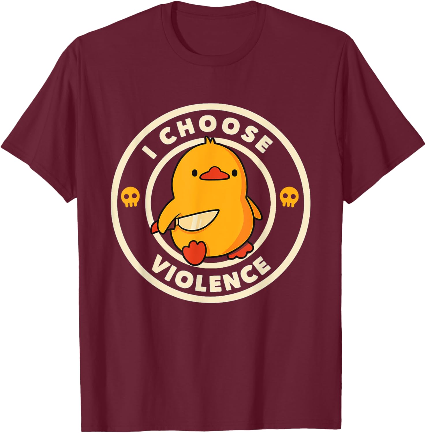 I Choose Funny Violence's Duck Sayings Duck Animals Men T-Shirt - T-Shirt | Maroon