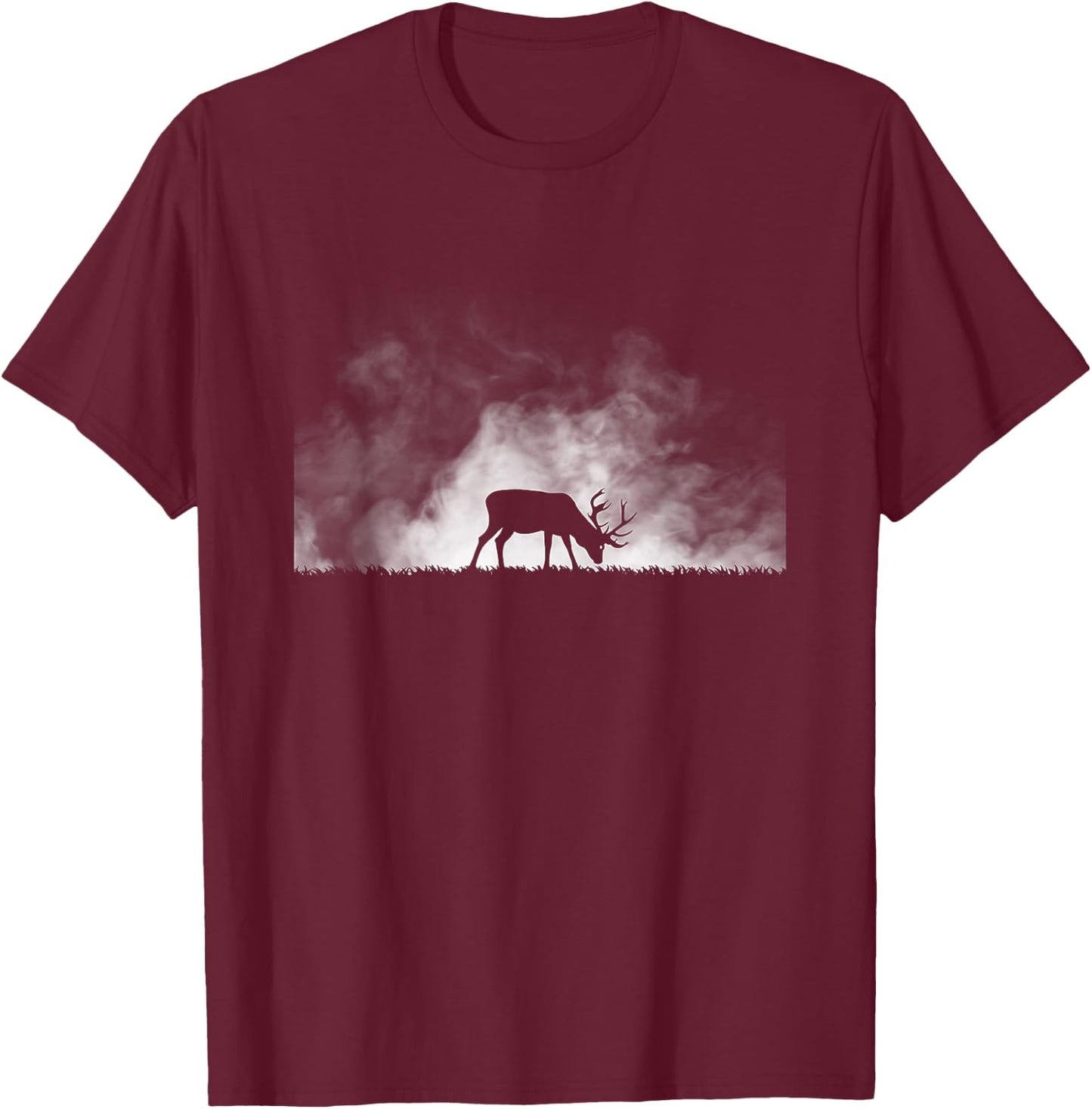 Outdoor Antlers Deer T-Shirt - T-Shirt | Maroon