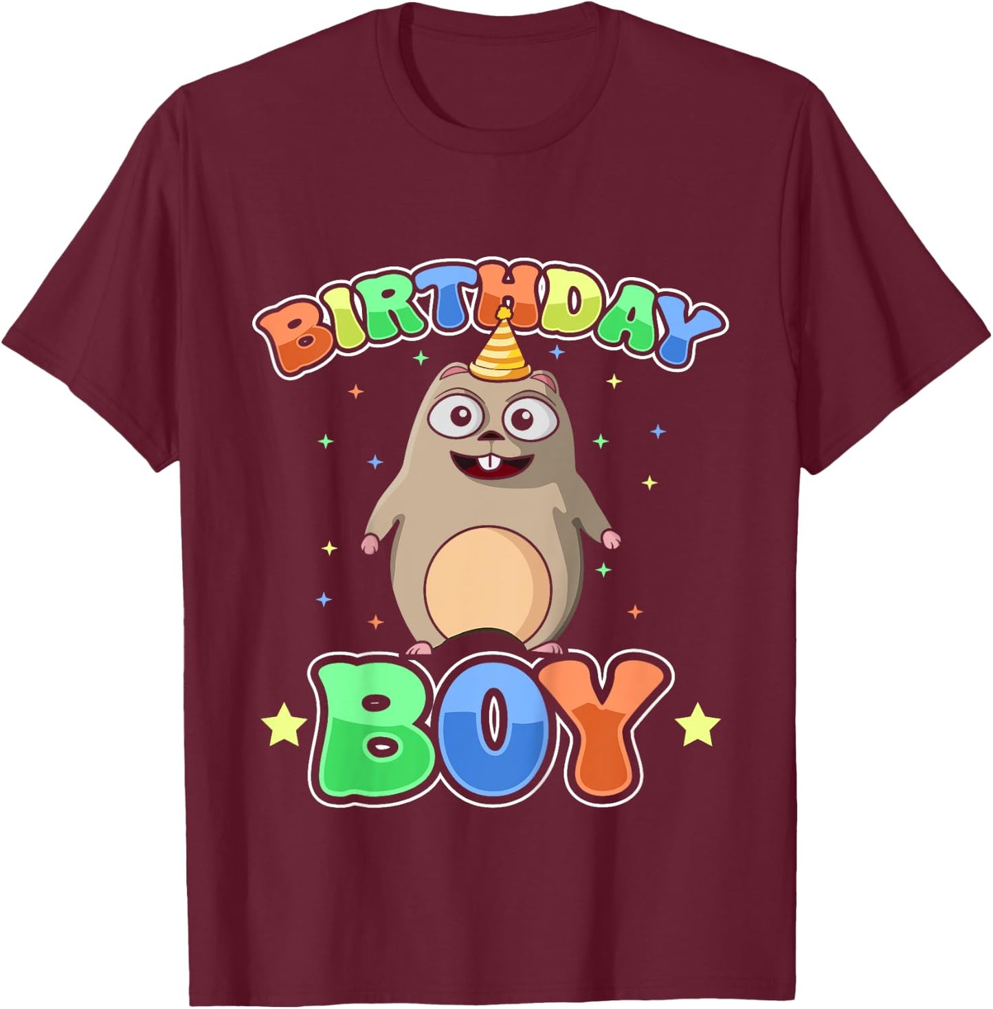 Kids Birthday Boy Lemming Outfit for Gamers and Animal Lovers T-Shirt - T-Shirt | Maroon