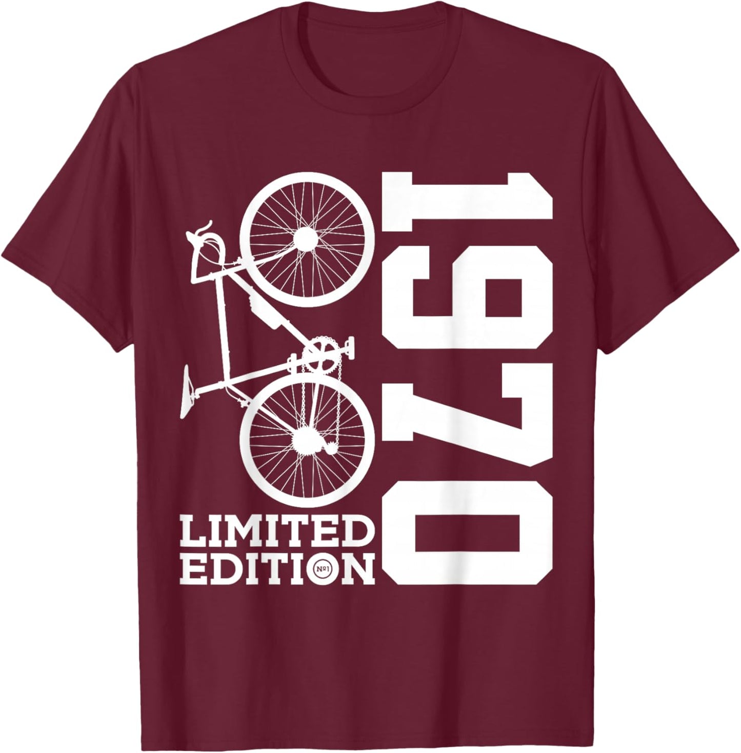 Cyclist 1970 Bike 56th Birthday Racing Bike T-Shirt - T-Shirt | Maroon