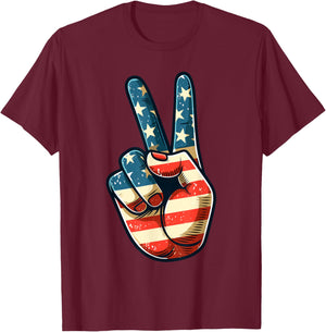 Vintage Peace Sign Retro 60's 70's Hippie T-Shirt - T-Shirt | Maroon