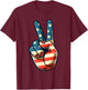 Vintage Peace Sign Retro 60's 70's Hippie T-Shirt - T-Shirt | Maroon