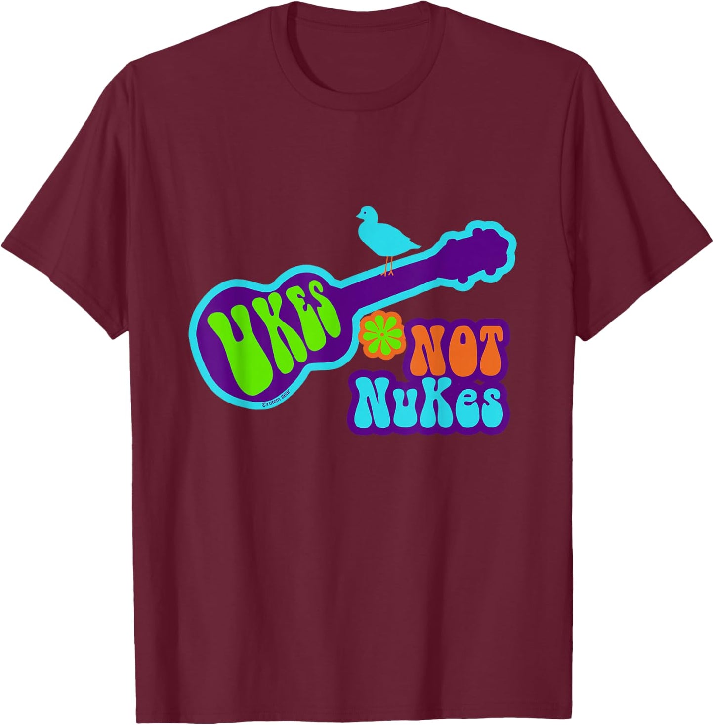 Ukes Not Nukes T-Shirt - T-Shirt | Maroon