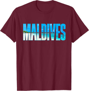 Malediven Souvenir für Paare oder Familie Sommerurlaub T-Shirt - T-Shirt | Maroon