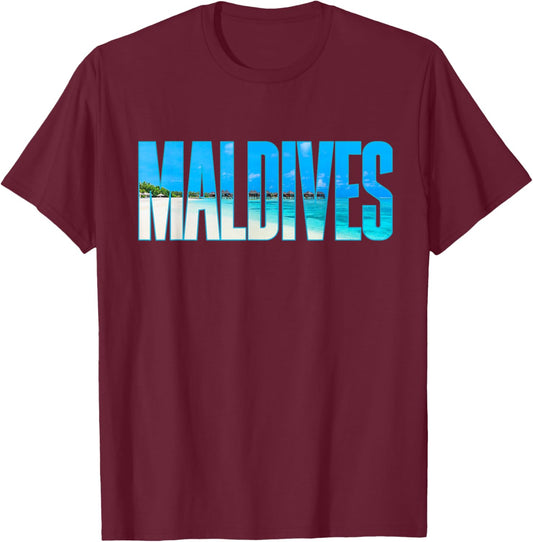 Malediven Souvenir für Paare oder Familie Sommerurlaub T-Shirt - T-Shirt | Maroon