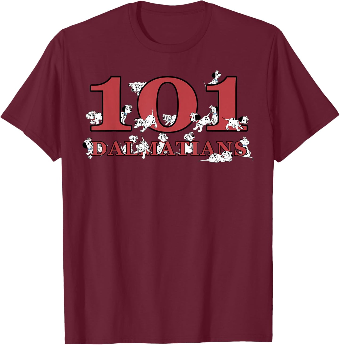 Disney 101 Dalmatians Puppy Logo T-Shirt - T-Shirt | Maroon
