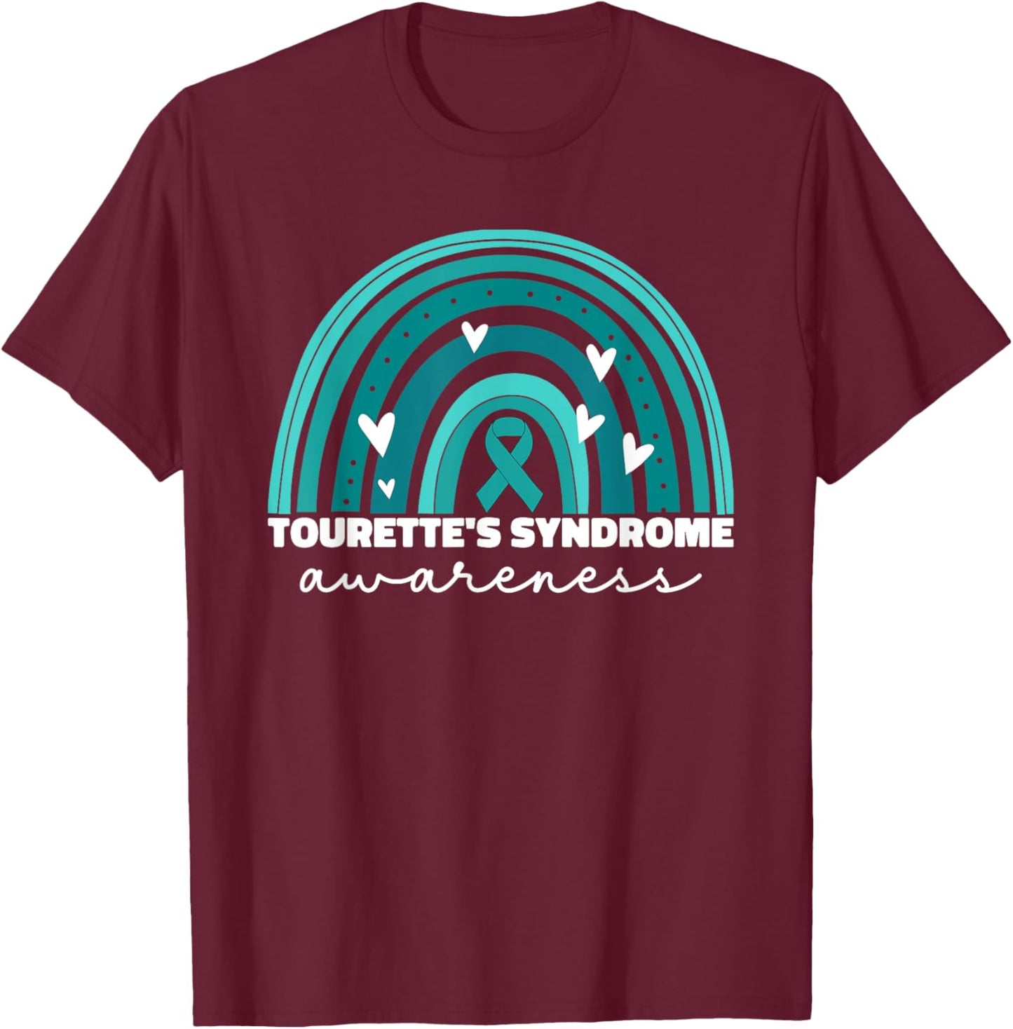 Tourette Syndrome Awareness Mom Tourette's Teal T-Shirt - T-Shirt | Maroon