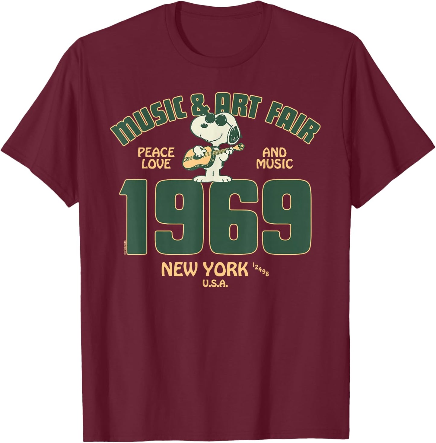 Peanuts: Snoopy Music & Art Fair T-Shirt - T-Shirt | Maroon