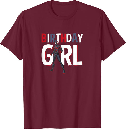 Marvel Spider-Man Miles Morales Birthday Girl Logo T-Shirt - T-Shirt | Maroon