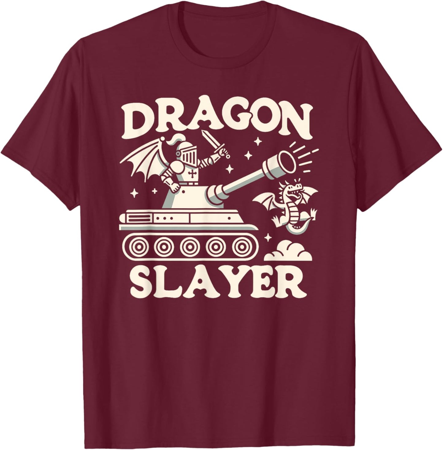 Dragon Slayer Knight Ren Faire LARP, Renaissance Festival T-Shirt - T-Shirt | Maroon