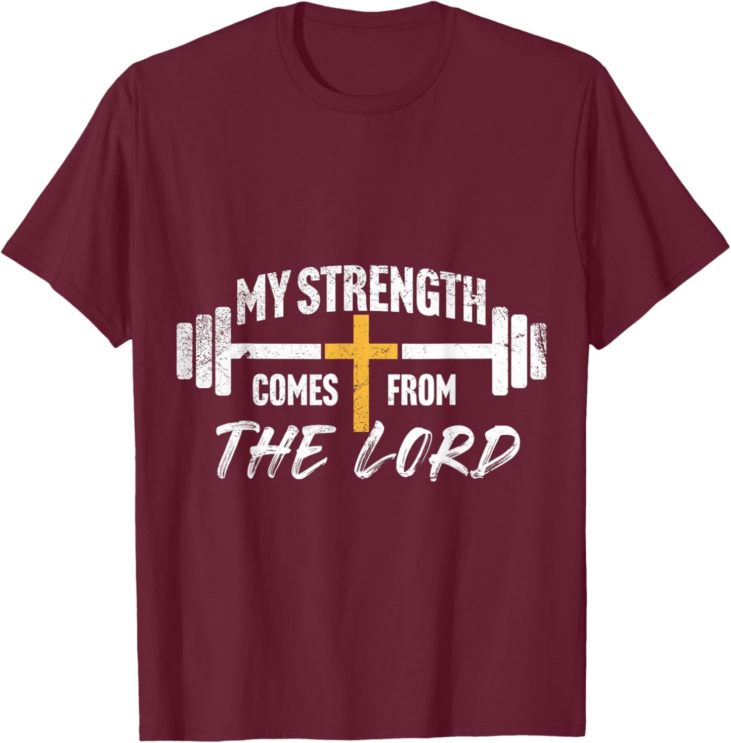 My Strength Christian Men Bible Verse Gym Workout T-Shirt - T-Shirt | Maroon