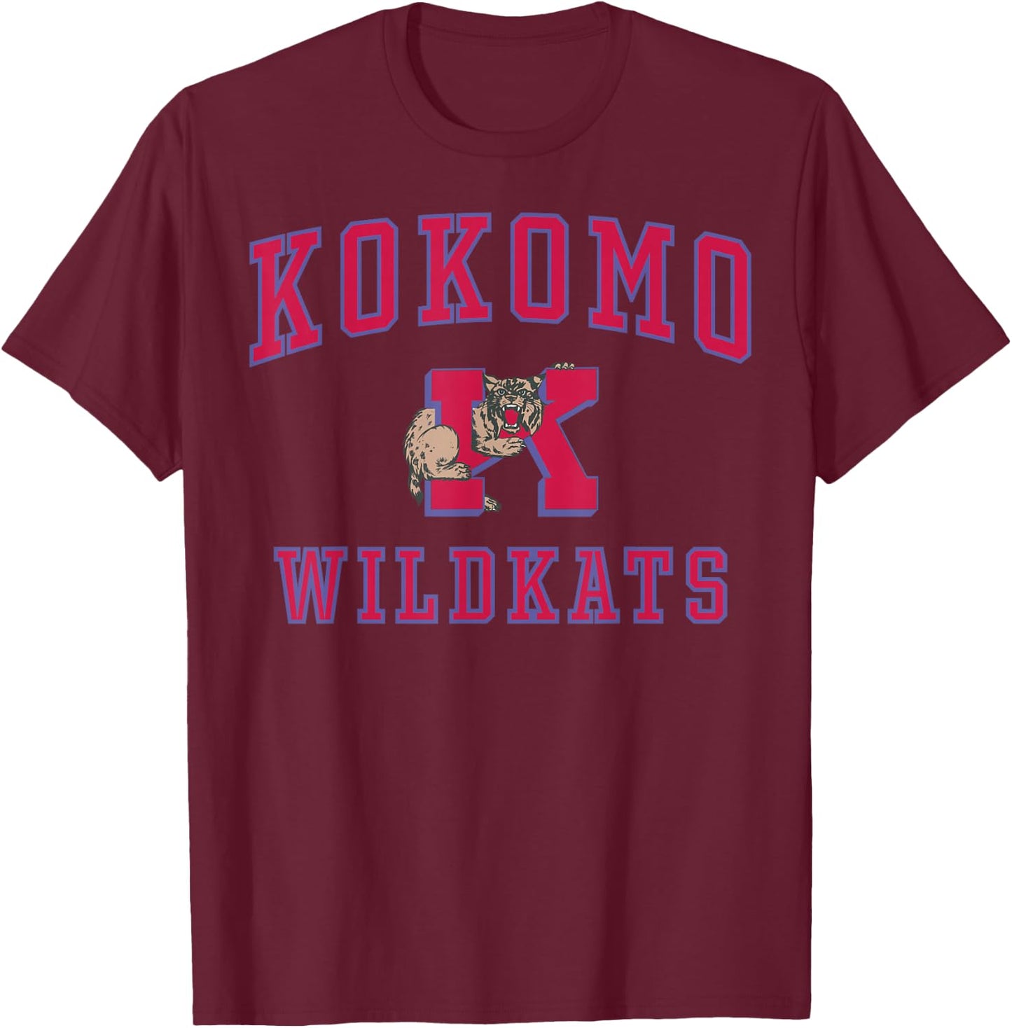 Kokomo High School Wildkats C1 T-Shirt - T-Shirt | Maroon