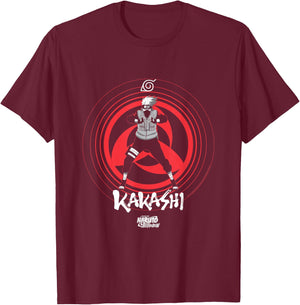 Naruto Shippuden Kakashi Shares an Eye Symbol Anime T-Shirt - T-Shirt | Maroon