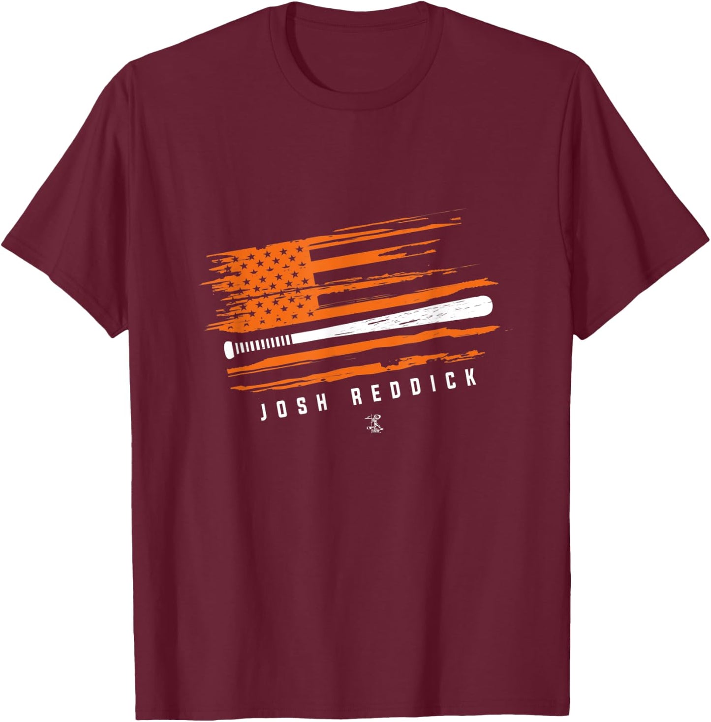 Josh Reddick Baseball Flag Graphic - Apparel T-Shirt - T-Shirt | Maroon