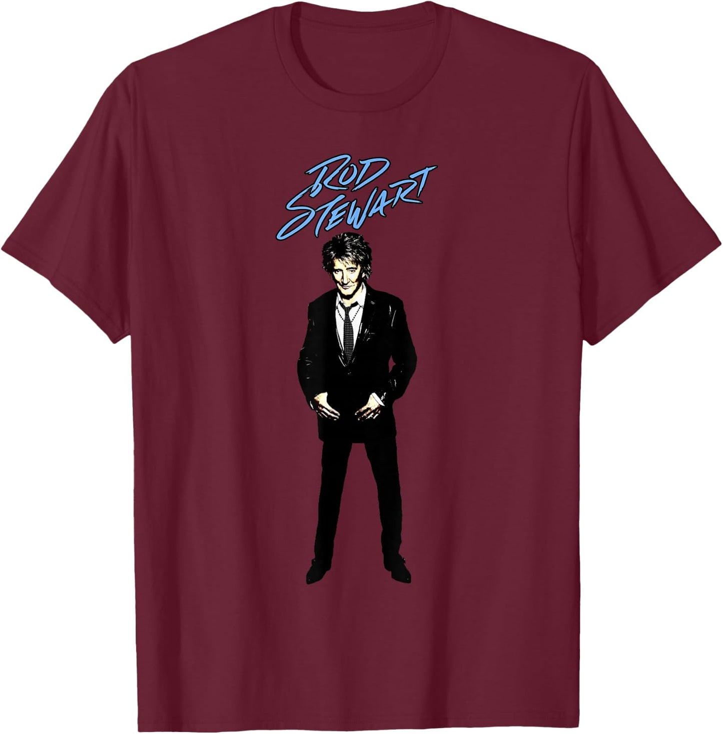 Rod Stewart Standing T-Shirt - T-Shirt | Maroon