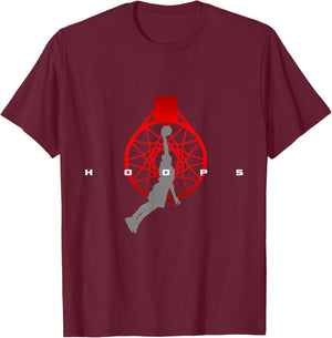 Hoops Basketball Apparel - Basketball T-Shirt - T-Shirt | Maroon