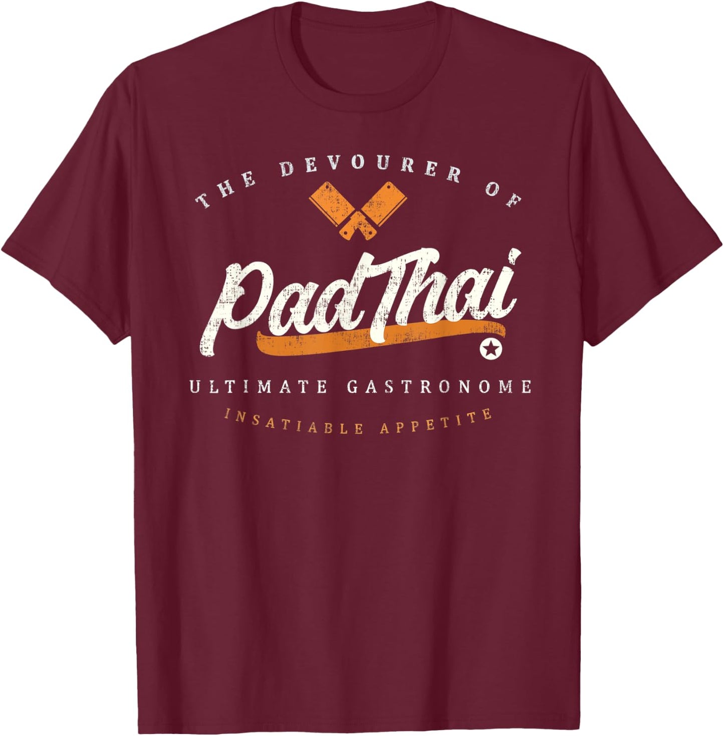 Pad Thai - Thai Food Funny Retro T-Shirt - T-Shirt | Maroon