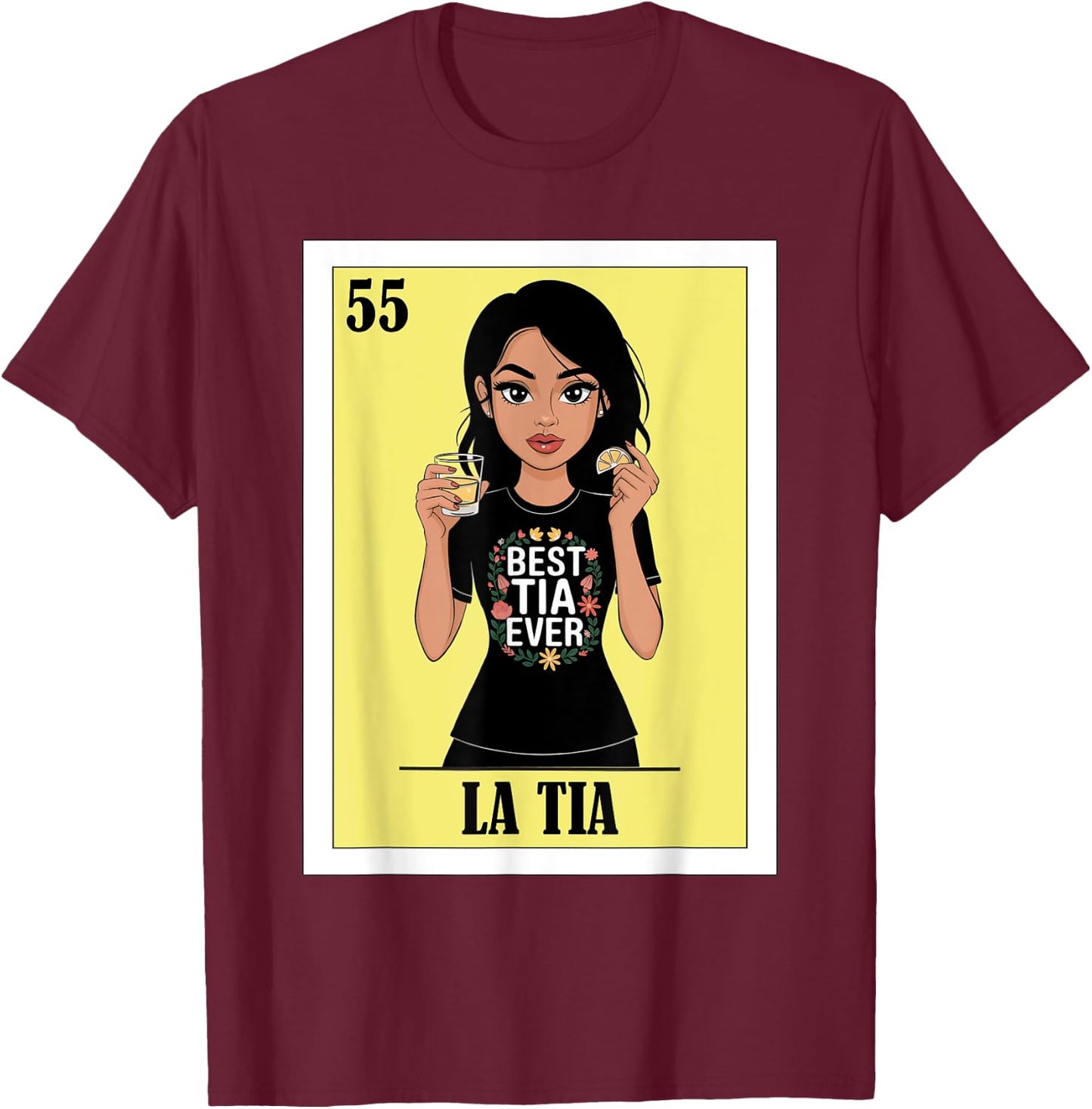 Funny Mexican Design for Aunt - La Tia T-Shirt - T-Shirt | Maroon