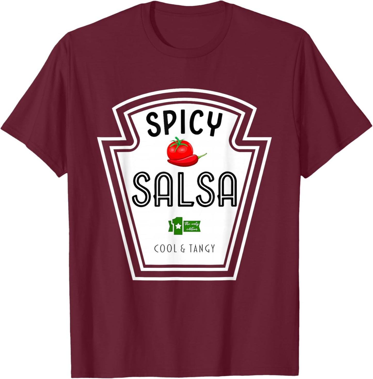 Spicy Salsa DIY Halloween Costume Group Condiments T-Shirt - T-Shirt | Maroon
