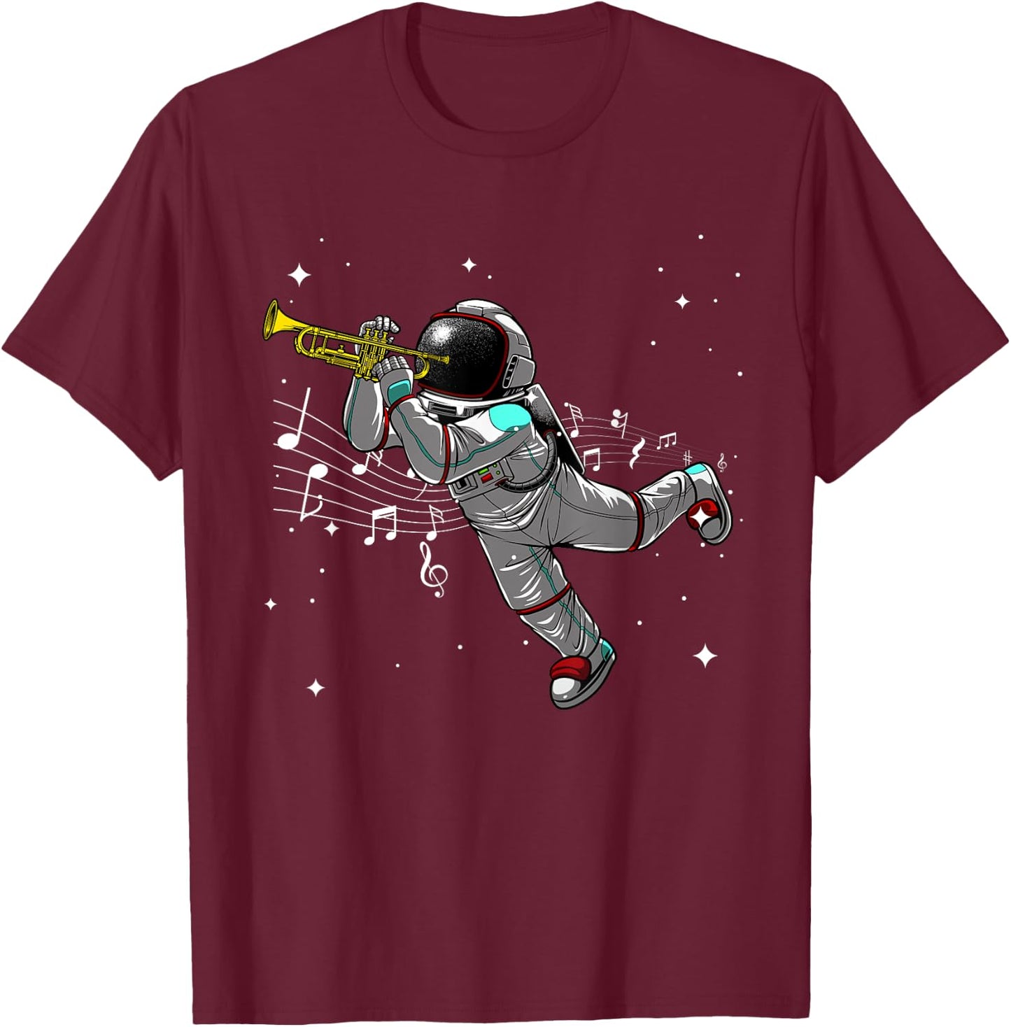 Cool Trumpet Women Astronaut Trumpet Player Musician T-Shirt - T-Shirt | Maroon