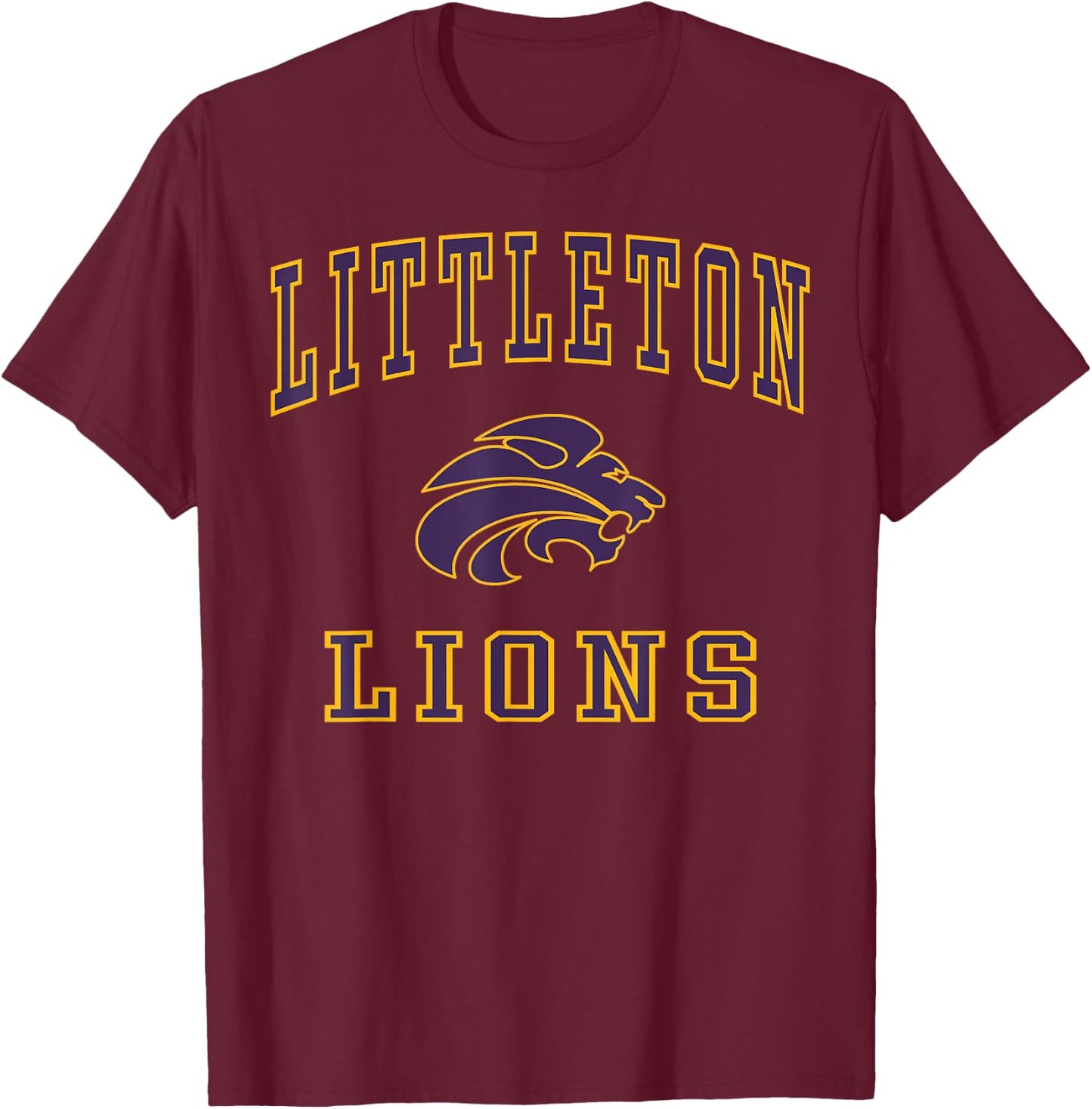 Littleton High School Lions C1 T-Shirt - T-Shirt | Maroon