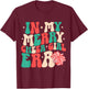 In My Merry Cheer Girl Era Groovy Christmas Cheerleading T-Shirt - T-Shirt | Maroon