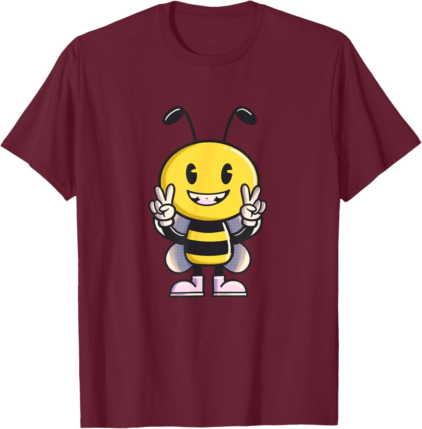 Bee - Cute / Adorable Ilustration - Classic T-Shirt - T-Shirt | Maroon