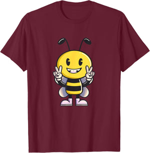 Bee - Cute / Adorable Ilustration - Classic T-Shirt - T-Shirt | Maroon