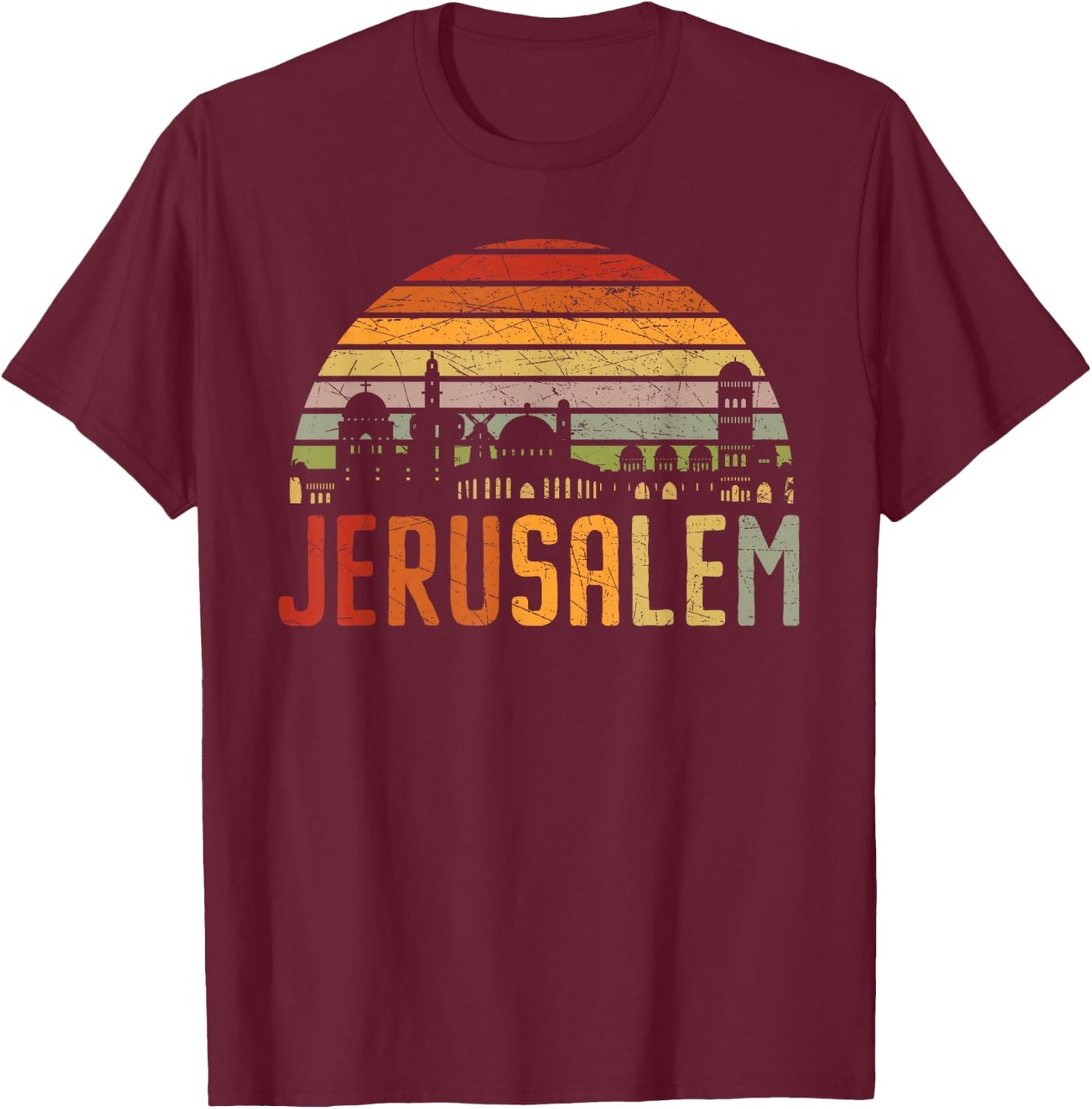 Jerusalem Jewish Country Israelite Israel T-Shirt - T-Shirt | Maroon