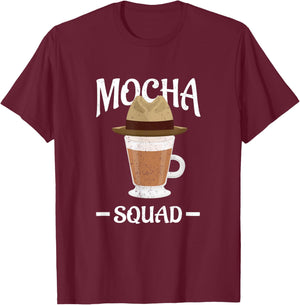 Coffee Lovers Caffeine Addict Drinking Mocha Wear Cowboy Hat T-Shirt - T-Shirt | Maroon
