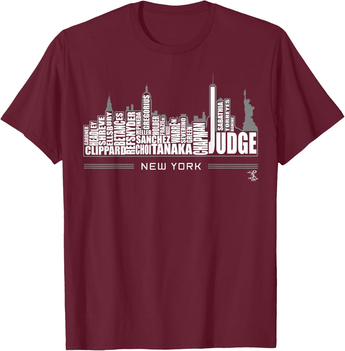 Aaron Judge Skyline - Apparel T-Shirt - T-Shirt | Maroon