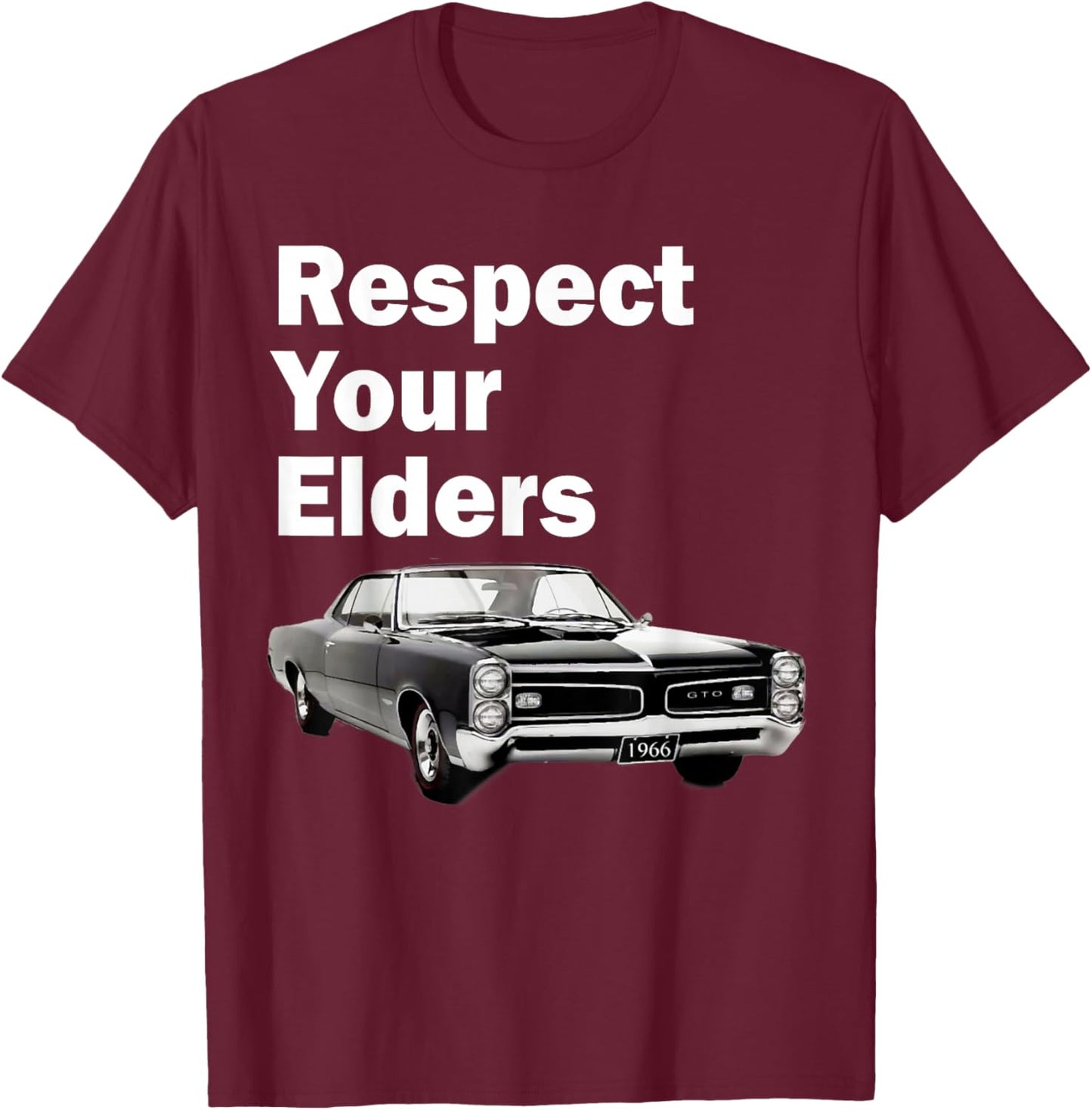 1966 66 GTO Classic Car Old School Muscle Car T-Shirt - T-Shirt | Maroon