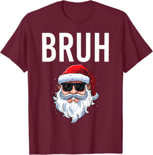 Merry Christmas Bruh Meme Funny Saying for Brother Boys Men T-Shirt - T-Shirt | Maroon