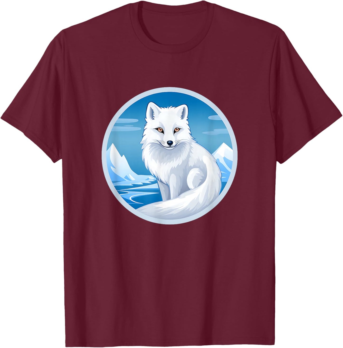 Arctic Fox Artic Animals Cute Artic Fox Lover T-Shirt - T-Shirt | Maroon
