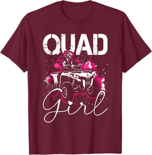 Quad Girl Funny Quad Riding Four Wheeler Atv for Girls Woman T-Shirt - T-Shirt | Maroon