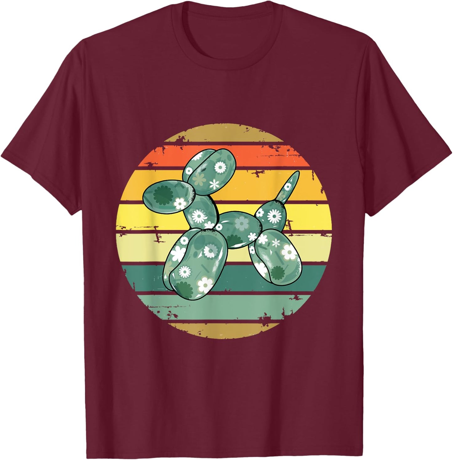 Vintage Balloon Dog Men Women T-Shirt - T-Shirt | Maroon