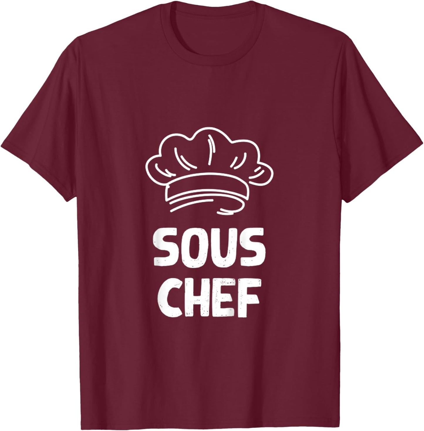 Kids Sous Chef Matching Head Chef Cooking Kitchen Daughter T-Shirt - T-Shirt | Maroon