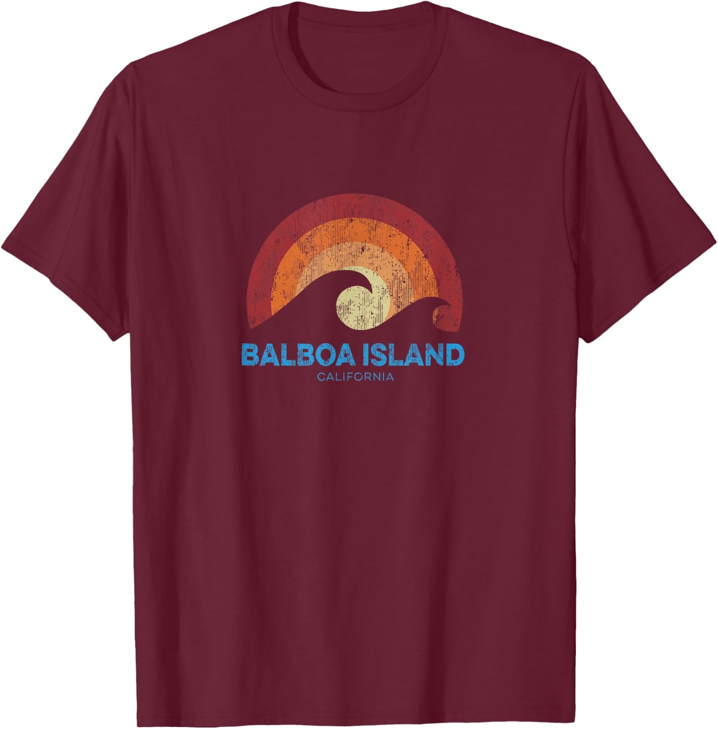 Balboa Island California CA Retro Surf Beach Women Kids T-Shirt - T-Shirt | Maroon