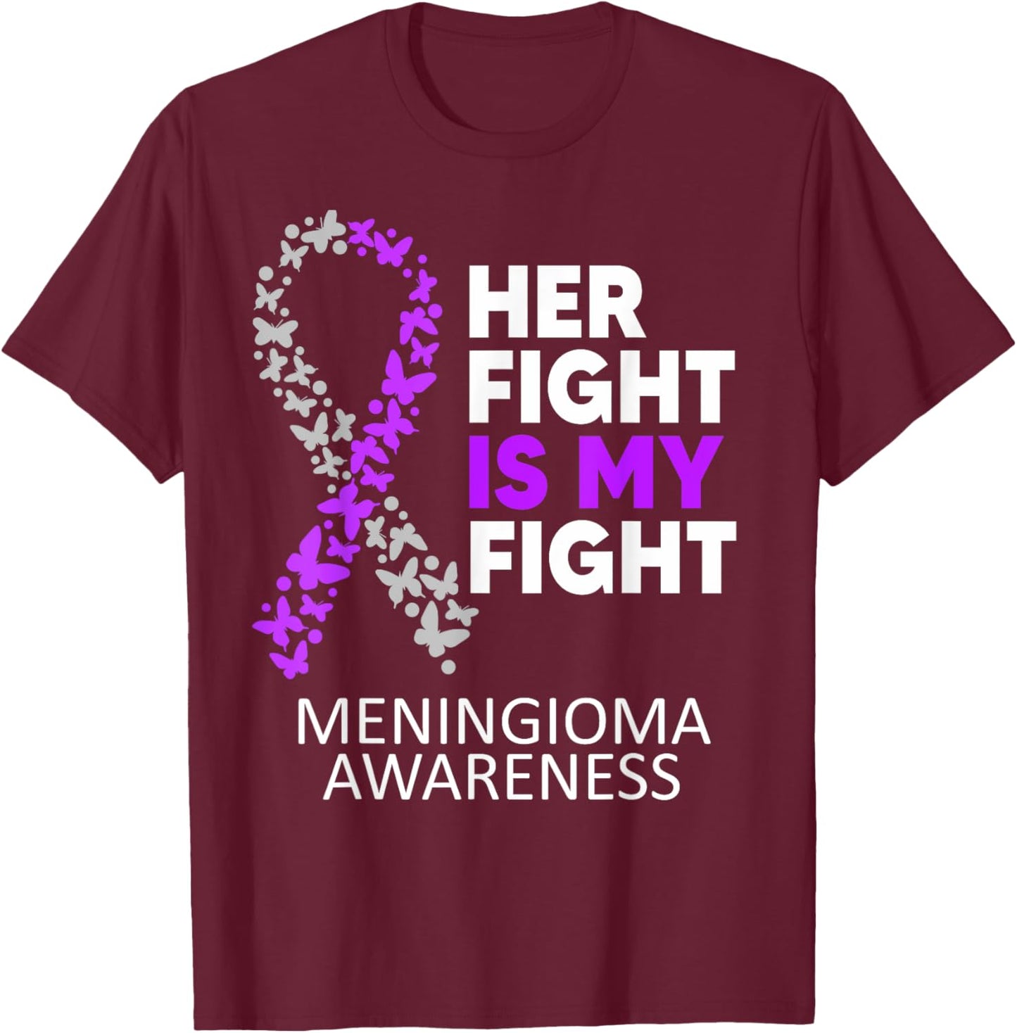 Meningioma Warrior Meningioma Brain Tumor Awareness T-Shirt - T-Shirt | Maroon