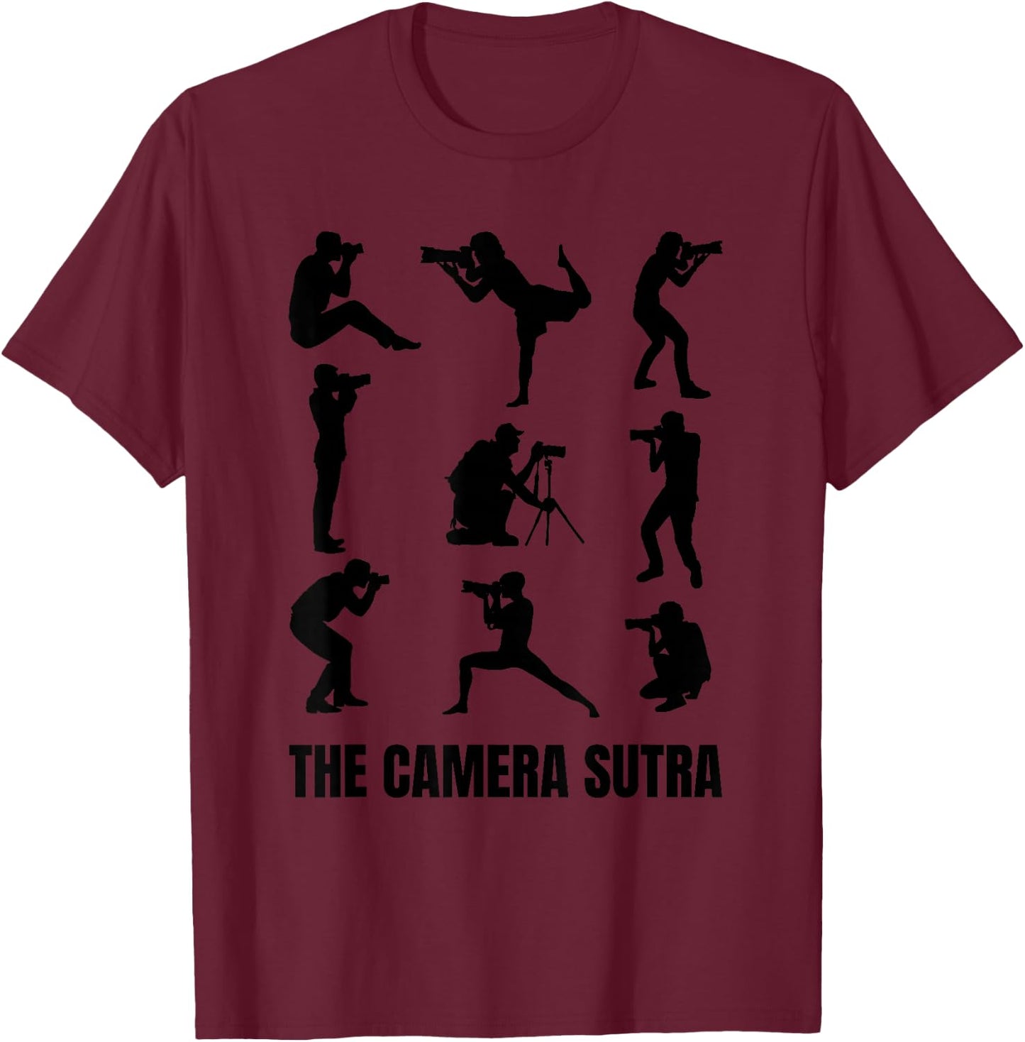 Camera Sutra Funny Photography Photographer T-Shirt - T-Shirt | Maroon